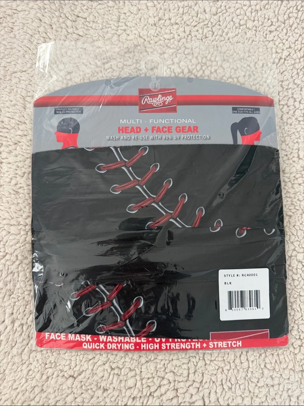 Rawlings Black Face & Head Gear with Red Stitch Accent